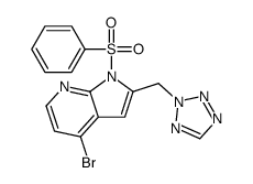 4-Bromo-1-(phenylsulfonyl)-2-(2H-tetrazol-2-ylmethyl)-1H-pyrrolo[ 2,3-b]pyridine Structure