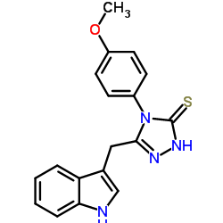 5-(1H-Indol-3-ylmethyl)-4-(4-methoxyphenyl)-2,4-dihydro-3H-1,2,4-triazole-3-thione结构式