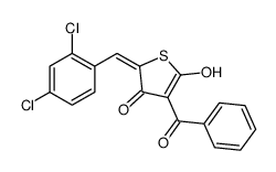 (2Z)-4-benzoyl-2-[(2,4-dichlorophenyl)methylidene]-5-hydroxythiophen-3-one Structure