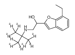 1-(7-ethyl-1-benzofuran-2-yl)-2-[[1,1,1,3,3,3-hexadeuterio-2-(trideuteriomethyl)propan-2-yl]amino]ethanol结构式