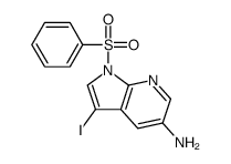 1-(benzenesulfonyl)-3-iodopyrrolo[2,3-b]pyridin-5-amine结构式