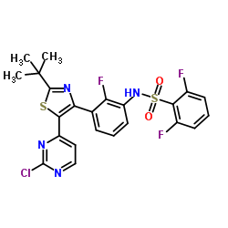 N-{3-[5-(2-chloro-4-pyrimidinyl)-2-(1,1-diethylethyl)-1,3-thiazol-4-yl]-2-fluoraphenyl}-2,6-difluorobenzenesulfonamide Structure