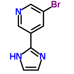 3-Bromo-5-(1H-imidazol-2-yl)pyridine结构式