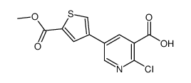 2-chloro-5-(5-methoxycarbonylthiophen-3-yl)pyridine-3-carboxylic acid结构式