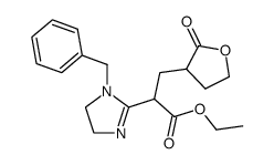 ethyl 2-(1-benzyl-4,5-dihydro-1H-imidazol-2-yl)-3-(2-oxotetrahydrofuran-3-yl)propanoate结构式