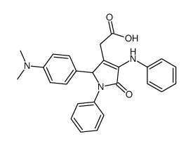 2-[4-anilino-2-[4-(dimethylamino)phenyl]-5-oxo-1-phenyl-2H-pyrrol-3-yl]acetic acid Structure