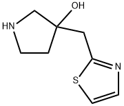 3-Pyrrolidinol, 3-(2-thiazolylmethyl)- Structure