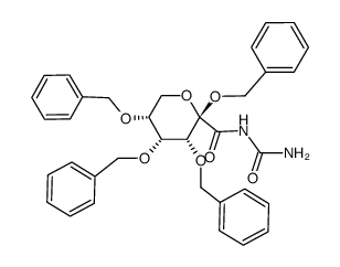 benzyl 1-allophanoyl-2,3,4-tri-O-benzyl-1-dehydro-β-D-ribopyranoside Structure