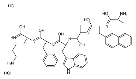 D-Alanyl-3-(2-naphthyl)-D-alanyl-L-alanyl-L-tryptophyl-D-phenylal anyl-L-lysinamide dihydrochloride Structure