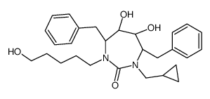 (4R,5S,6S,7R)-4,7-dibenzyl-1-(cyclopropylmethyl)-5,6-dihydroxy-3-(5-hydroxypentyl)-1,3-diazepan-2-one结构式