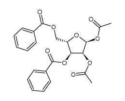 1,2-di-O-acetyl-3,5-di-O-benzoyl-α-L-ribofuranose Structure