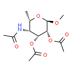 Methyl 2-O,3-O-diacetyl-4-(acetylamino)-4,6-dideoxy-α-L-talopyranoside结构式