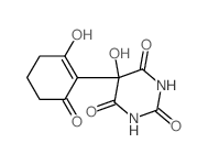 5-hydroxy-5-(2-hydroxy-6-oxo-1-cyclohexenyl)-1,3-diazinane-2,4,6-trione structure