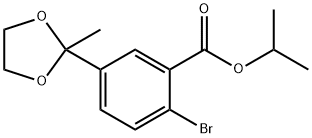 2-溴-5-(2-甲基-1,3-二氧-2-乙基)苯甲酸异丙酯结构式