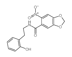 N-[2-(2-hydroxyphenyl)ethyl]-6-nitro-benzo[1,3]dioxole-5-carboxamide picture