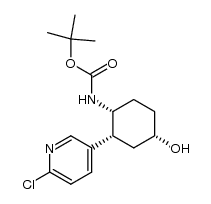 (-)-tert-butyl N-[(1R,2R,4S)-2-(6-chloropyridin-3-yl)-4-hydroxycyclohexyl]carbamate结构式