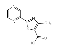 4-甲基-2-(2-吡嗪基)-1,3-噻唑-5-羧酸结构式