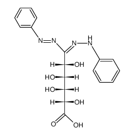 6-phenylazo-6-phenylhydrazono-6-deoxy-L-galactonic acid Structure