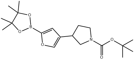 tert-butyl 3-(5-(4,4,5,5-tetramethyl-1,3,2-dioxaborolan-2-yl)furan-3-yl)pyrrolidine-1-carboxylate结构式