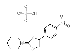 Piperidinium, 1-[4- (4-nitrophenyl)-1,3-dithiol-2-ylidene]-, sulfate (1:1) Structure