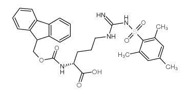 Nα-Fmoc-Nomega-(均三甲苯-2-磺酰基)-D-精氨酸结构式