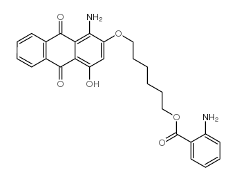 [(1-amino-4-hydroxy-9,10-dioxo-2-anthryl)oxy]-1,6-cyclohexyl anthranilate structure