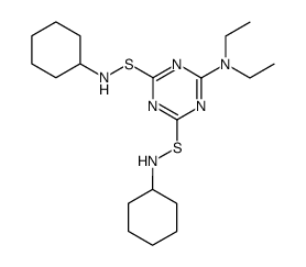 N,N'-dicyclohexyl-6-(diethylamino)-1,3,5-triazine-2,4-disulphenamide结构式