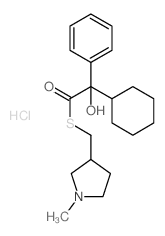 Benzeneethanethioic acid, a-cyclohexyl-a-hydroxy-,S-[(1-methyl-3-pyrrolidinyl)methyl] ester, hydrochloride (1:1) structure