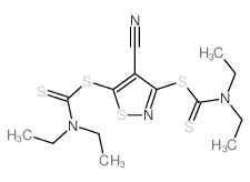 1-[4-cyano-3-(diethylthiocarbamoylsulfanyl)thiazol-5-yl]sulfanyl-N,N-diethyl-methanethioamide结构式