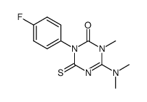 6-dimethylamino-3-(4-fluoro-phenyl)-1-methyl-4-thioxo-3,4-dihydro-1H-[1,3,5]triazin-2-one结构式