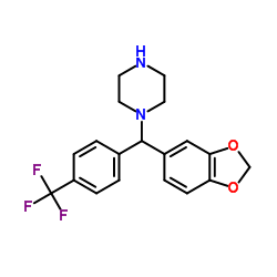 1-{1,3-Benzodioxol-5-yl[4-(trifluoromethyl)phenyl]methyl}piperazine Structure