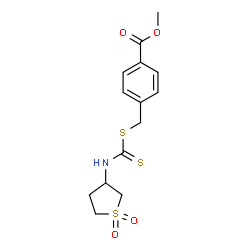 methyl 4-((((1,1-dioxidotetrahydrothiophen-3-yl)carbamothioyl)thio)methyl)benzoate structure