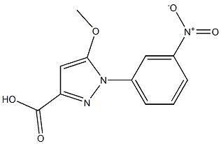 5-methoxy-1-(3-nitro-phenyl)-1H-pyrazole-3-carboxylic acid Structure
