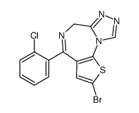 2-bromo-4-(2-chlorophenyl)-6H-thieno[3,2-f][1,2,4]triazolo[4,3-a][1,4]diazepine structure