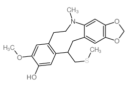 9-Methoxy-5-methyl-12-((methylthio)methyl)-6,7,12,13-tetrahydro-5H-(1,3)benzodioxolo(5,6-b)benzo(f)azonin-10-ol Structure