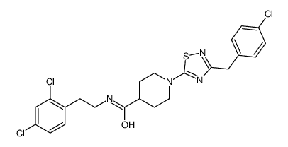 1-[3-[(4-chlorophenyl)methyl]-1,2,4-thiadiazol-5-yl]-N-[2-(2,4-dichlorophenyl)ethyl]piperidine-4-carboxamide结构式