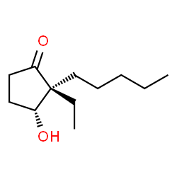 Cyclopentanone, 2-ethyl-3-hydroxy-2-pentyl-, (2R,3R)-rel-(-)- (9CI) structure