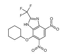 7-cyclohexyloxy-4,6-dinitro-2-(trifluoromethyl)-1H-benzimidazole结构式