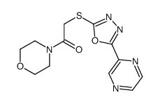 Morpholine, 4-[[(5-pyrazinyl-1,3,4-oxadiazol-2-yl)thio]acetyl]- (9CI) structure