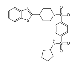 Benzenesulfonamide, 4-[[4-(2-benzothiazolyl)-1-piperidinyl]sulfonyl]-N-cyclopentyl- (9CI) Structure