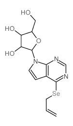 7H-Pyrrolo[2,3-d]pyrimidine, 4-(2-propenylselenyl)-7-.beta.-D-ribofuranosyl-结构式