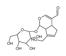 (1S)-1α-(β-D-Glucopyranosyloxy)-1,4aα,5,7aα-tetrahydro-7-hydroxymethyl-cyclopenta[c]pyran-4-carbaldehyde Structure