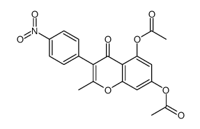 [5-acetyloxy-2-methyl-3-(4-nitrophenyl)-4-oxochromen-7-yl] acetate结构式