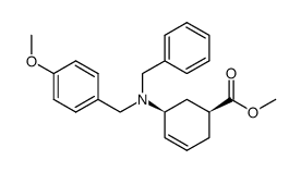(1S,5S)-N-benzyl-N-p-methoxybenzyl(5-methoxycarbonylcyclohex-2-enyl)amine结构式