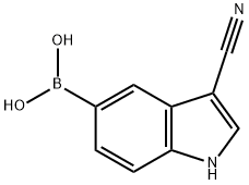 3-cyano-1H-indol-5-ylboronic acid结构式