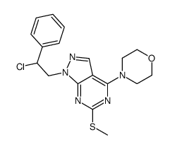 4-[1-(2-chloro-2-phenylethyl)-6-methylsulfanylpyrazolo[3,4-d]pyrimidin-4-yl]morpholine Structure
