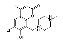 6-chloro-7-hydroxy-4-methyl-8-[(4-methylpiperazine-1,4-diium-1-yl)methyl]chromen-2-one Structure