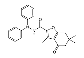 3,6,6-trimethyl-4-oxo-N',N'-diphenyl-5,7-dihydro-1-benzofuran-2-carbohydrazide结构式