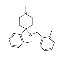 4-(2-fluorophenyl)-1-methyl-4-(2-methylbenzylthio)piperidine结构式