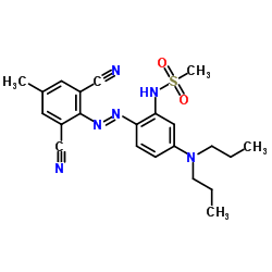 N-[2-[(2,6-dicyano-p-tolyl)azo]-5-(dipropylamino)phenyl]methanesulphonamide structure